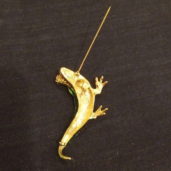 KENNETH LANE Alligator 18 KT Gold Plated Pin /Brooch - Picture 7 of 7